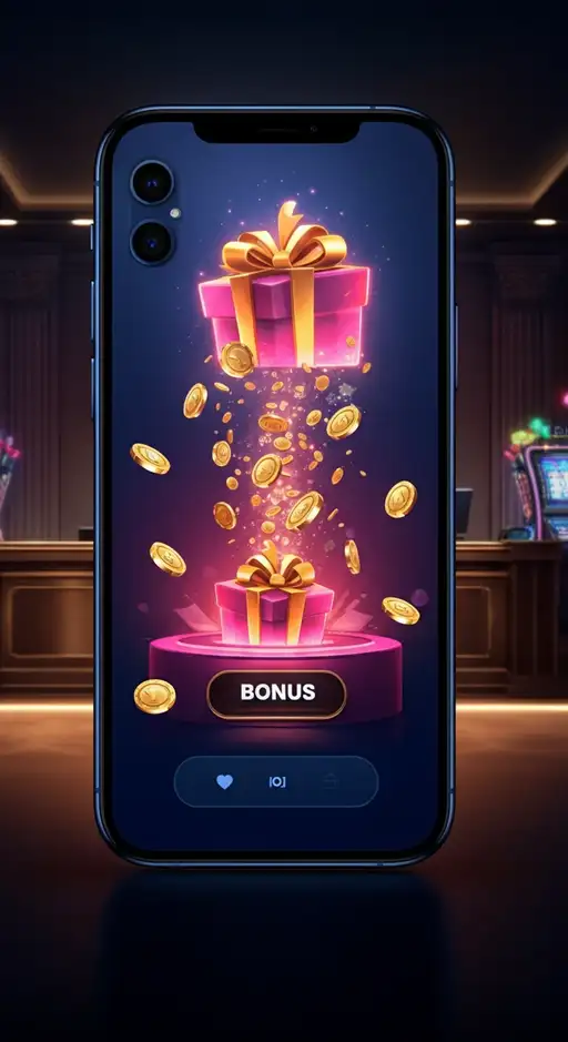 Übersicht über die vielfältigen Bonusangebote und Promotionen des Nv5 Casino mit Willkommenspaket, Freispielen und VIP-Programm. Ein Spieler freut sich über seinen Bonus.